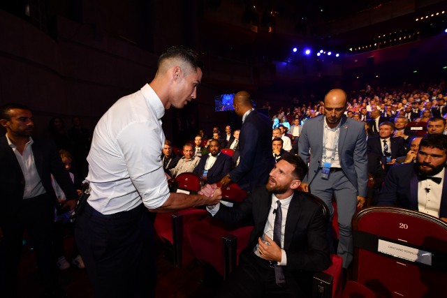 Messi y Ronaldo coincidieron en la gala de la UEFA