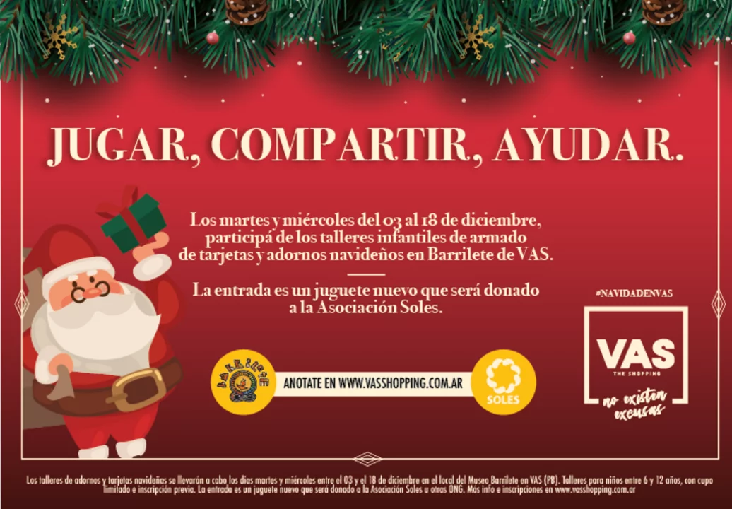 Navidad solidaria con talleres creativos