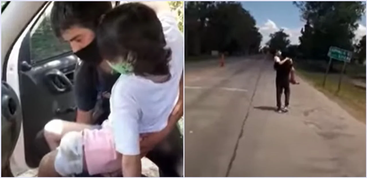 Un padre cargó a su hija en un límite provincial porque no le permitían pasar