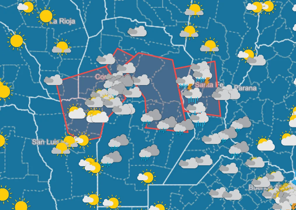 Rigen varias alertas meteorológicas por tormentas fuertes en Córdoba