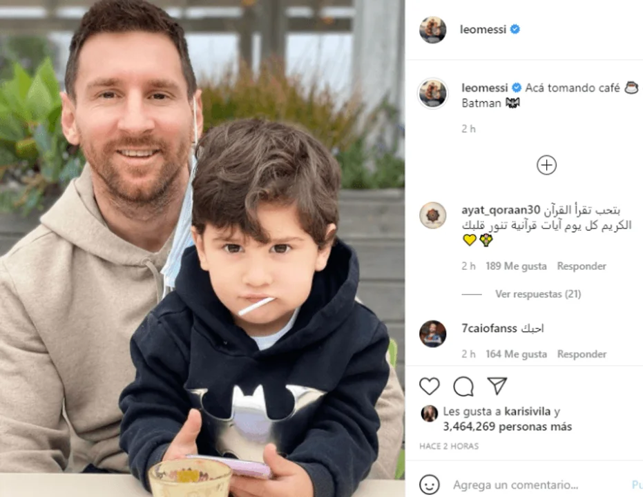 Lío Messi: "acá, tomando café con Batman”
