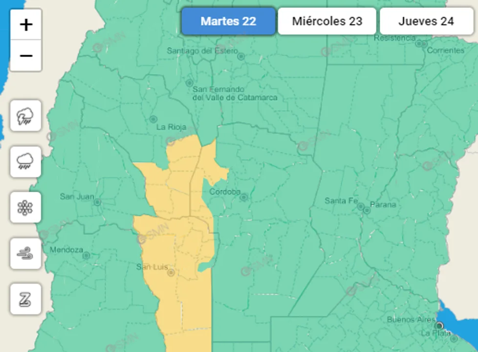Advierten por fuertes ráfagas de viento en una parte de Córdoba