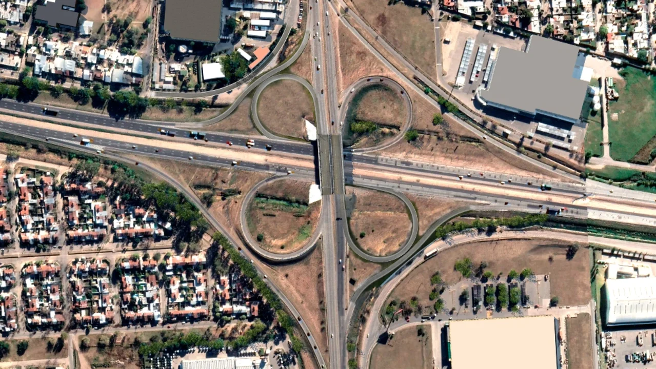 Distribuidor Av. Juan B. Justo-Ruta 9 Norte. Imagen: Gobierno de Córdoba.