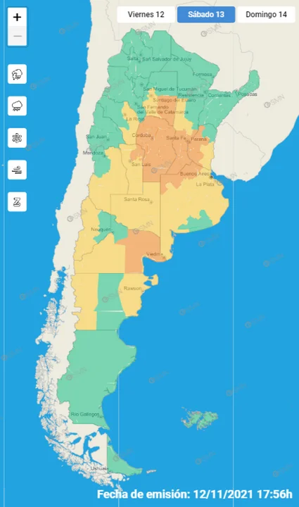 Mapa: SMN.