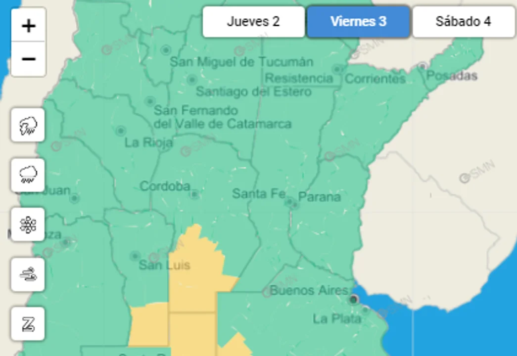 El pronóstico para un inestable fin de semana en Córdoba