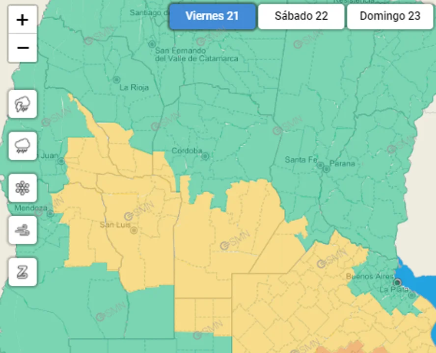 Córdoba, de 37 grados a un "alerta amarillo" por tormentas este viernes