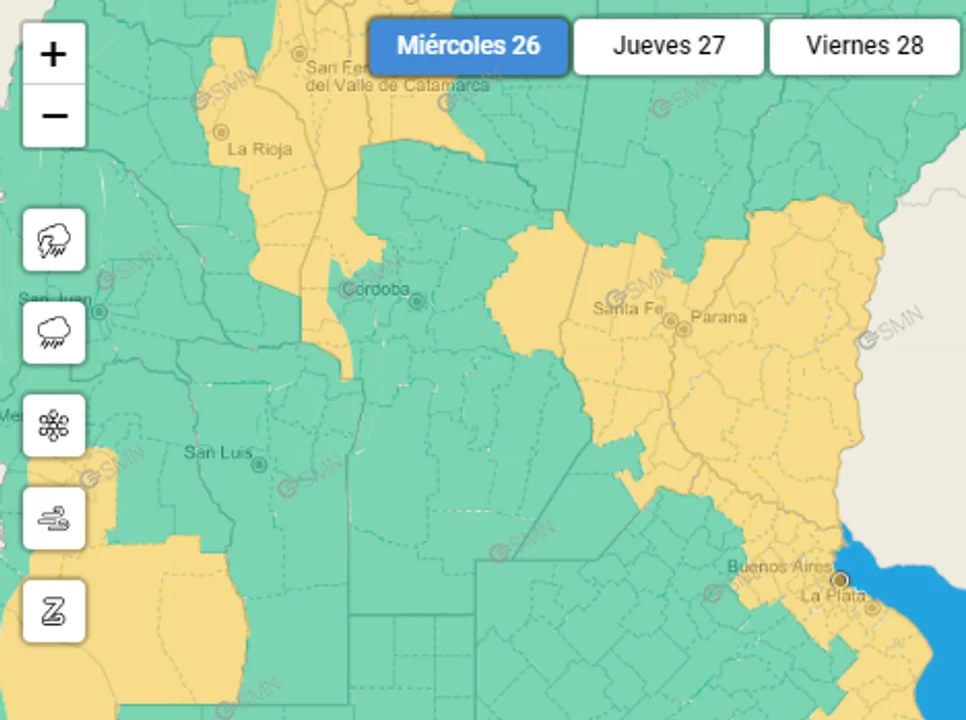 Cesó el "alerta amarillo" por tormentas en Córdoba