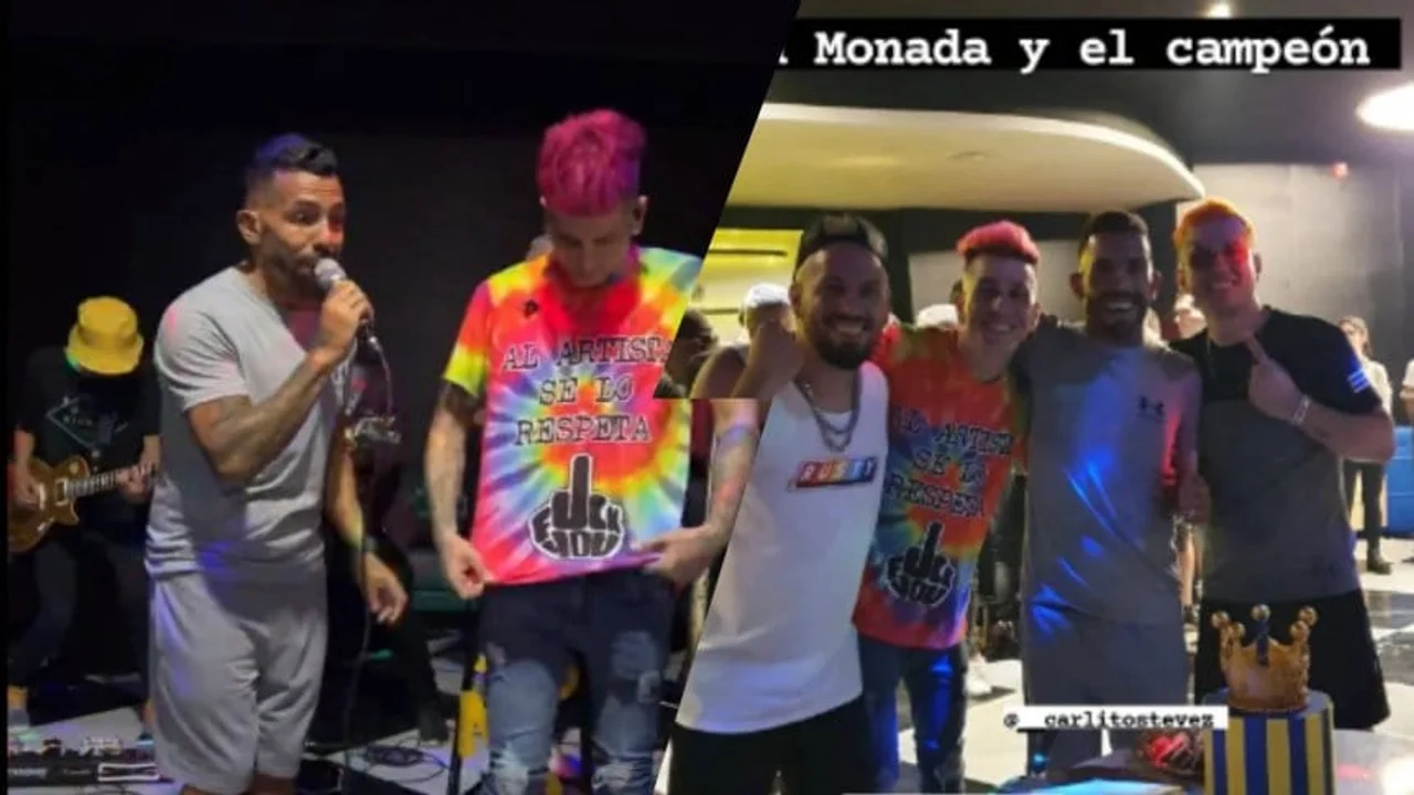El festejo de cumpleaños de Carlos Tévez junto a La Monada