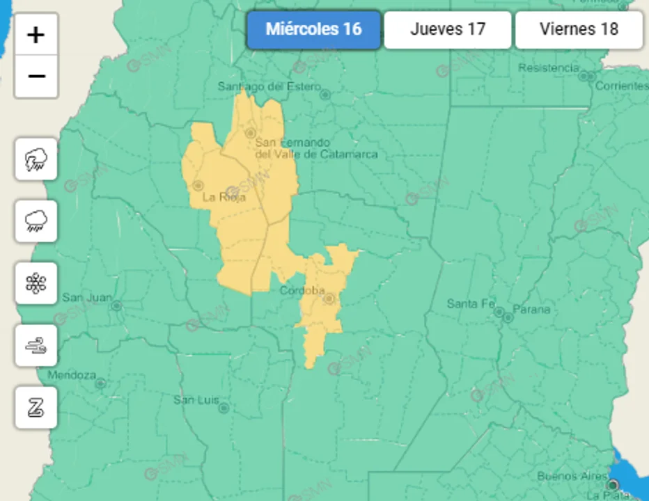 Mercurio elevado e inestabilidad en Córdoba: dónde y a qué hora
