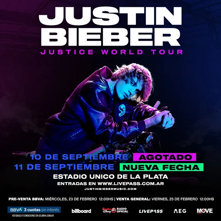 Justin Bieber suma una nueva fecha para Argentina