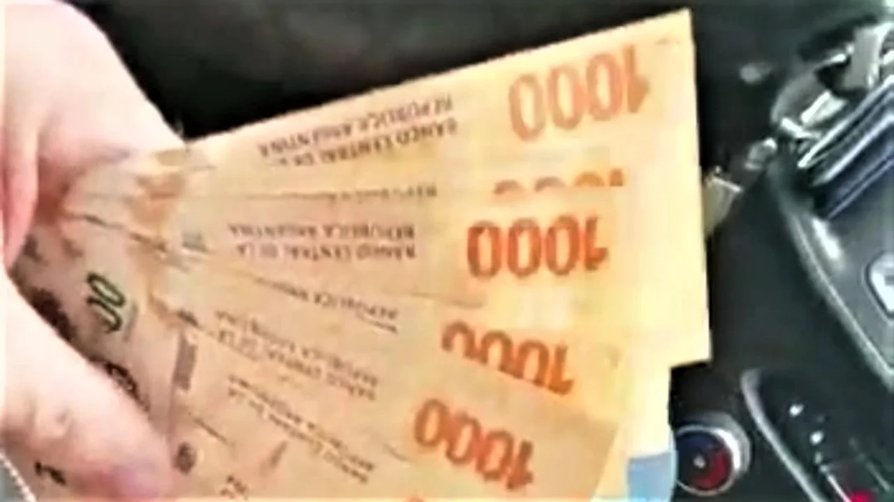La billetera que encontró Jorge en su taxi con documentación y dinero. Captura de video