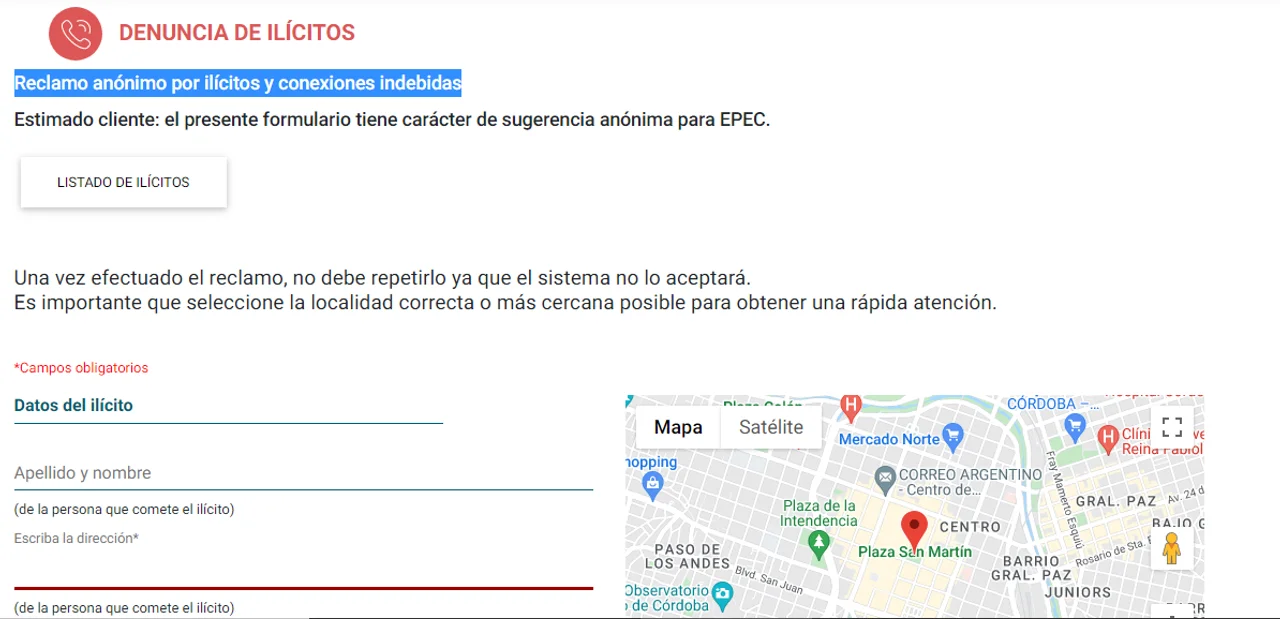 EPEC convoca a usuarios a denunciar conexiones clandestinas