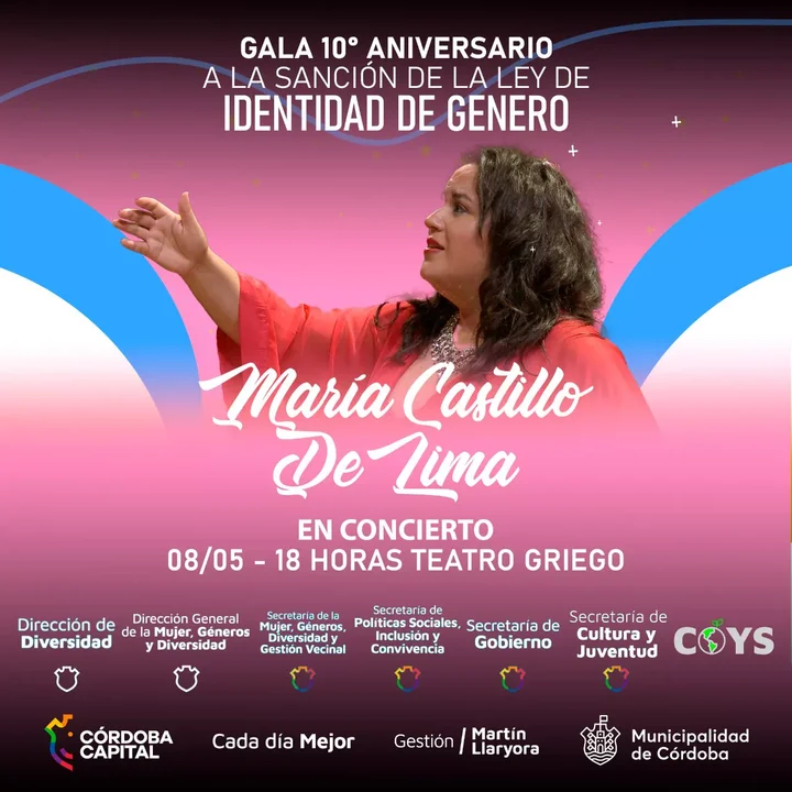 María del Castillo de Lima, soprano trans del Teatro Colón actúa en Córdoba