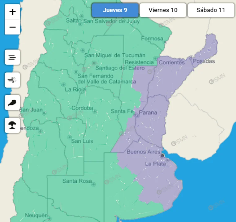 En un jueves con niebla, el viento sur se hace lugar en Córdoba