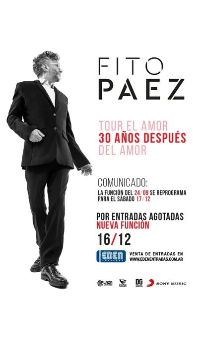 Fito Páez reprograma y agrega fecha para diciembre 