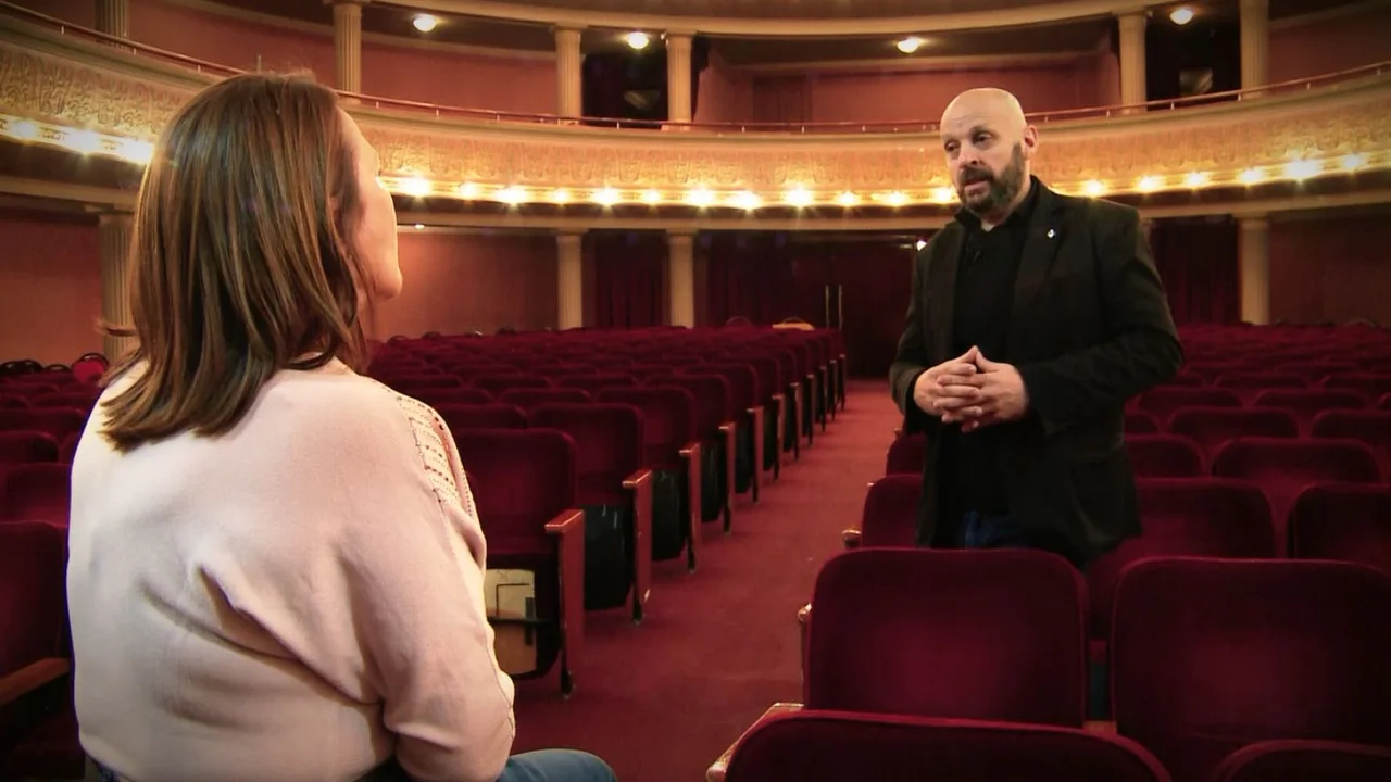 Rebeca junto a Raúl Sansica, ex director del Teatro Real y flamante presidente de la Agencia Córdoba Cultura.