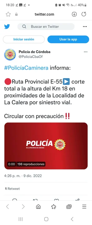 Corte total en la ruta E-55