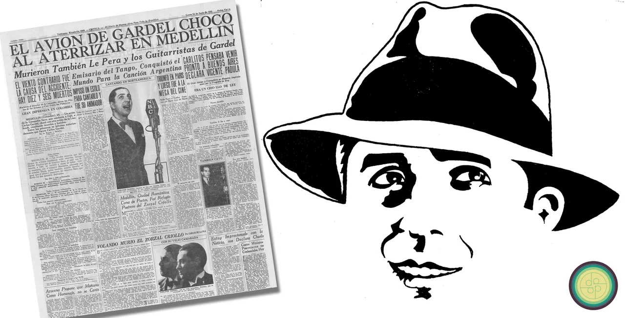 Carlos Gardel. Dibujo: redes