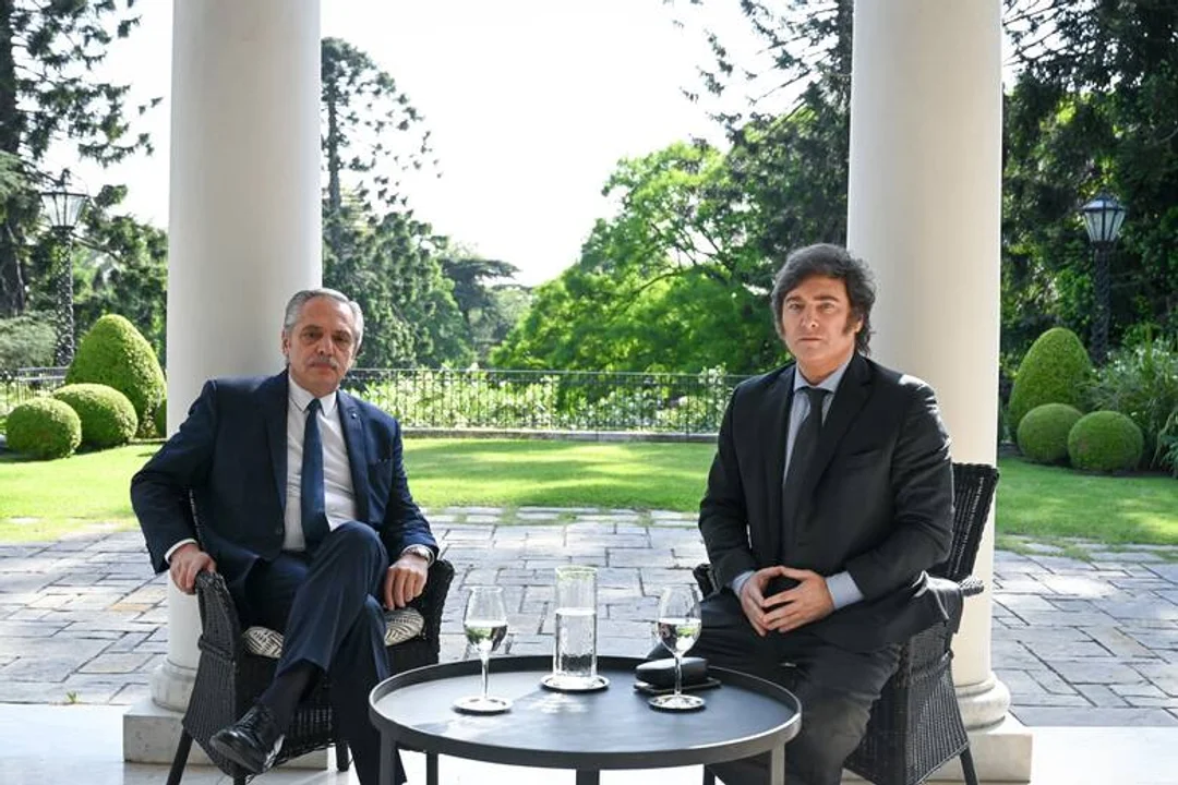 Fernández y Milei este martes, en Olivos. Foto: Presidencia.