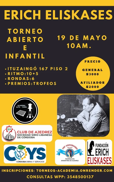 Torneo de Ajedrez en homenaje a Erich Eliskases