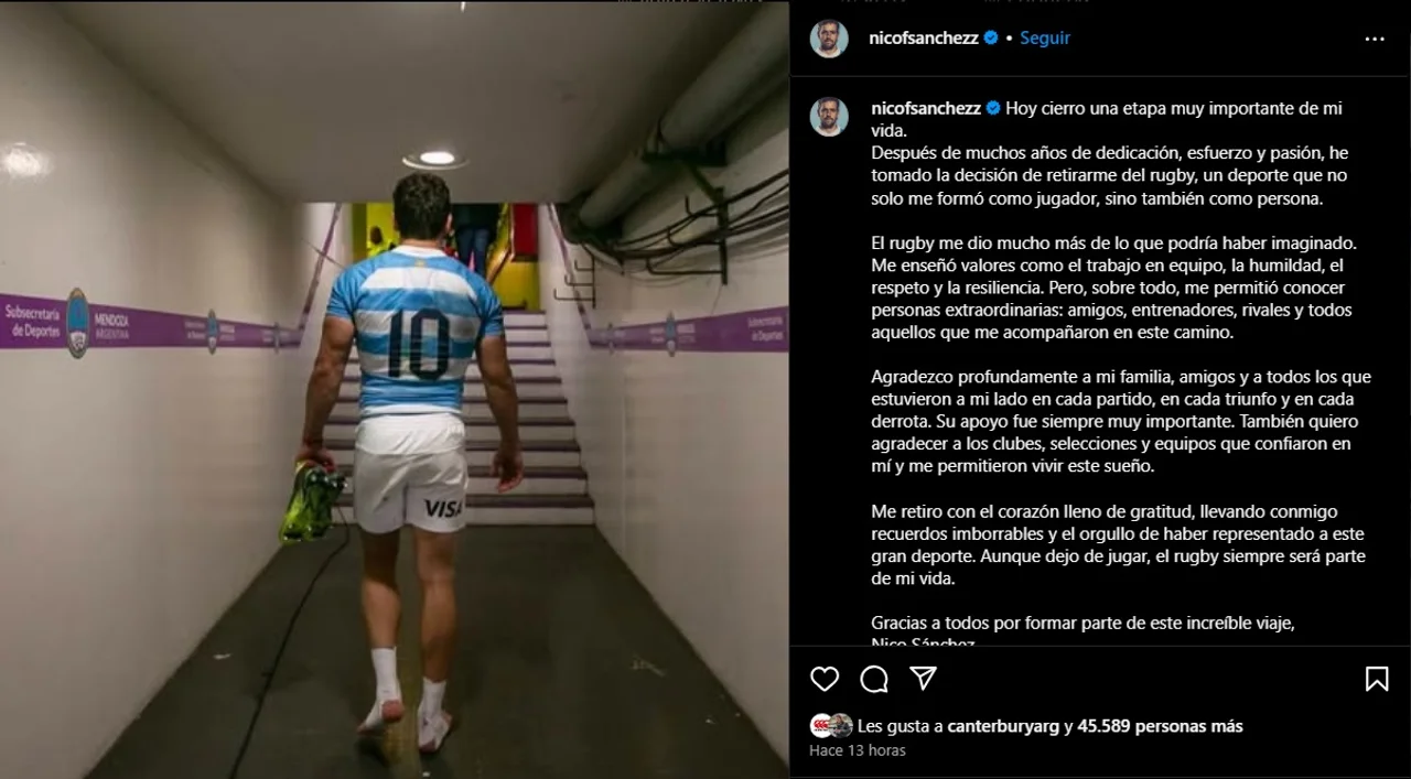 Fin de una leyenda: Nicolás Sánchez se retira del rugby