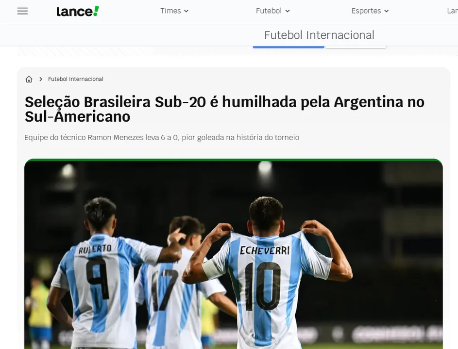 Medios brasileños reaccionaron con dureza ante la histórica derrota 6-0 ante Argentina