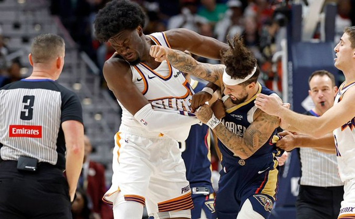 Escándalo en la NBA: un base y un pívot de 2,13 metros se fueron a las manos thumbnail